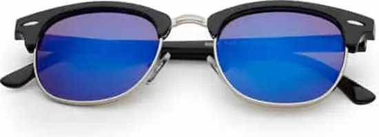 Freaky Glasses® – Club Style Zonnebril - Festival Bril – Rave Zonnebril - UV400 – Dames – Heren - Zilver - Blauw van Freaky Glasses