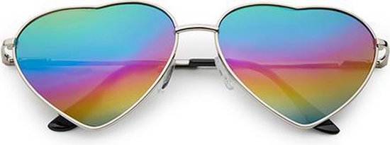Freaky Glasses® - Hartjes Bril - Rave Zonnebril - Pride Bril - Dames - Heren - Regenboog Spiegellenzen van Freaky Glasses