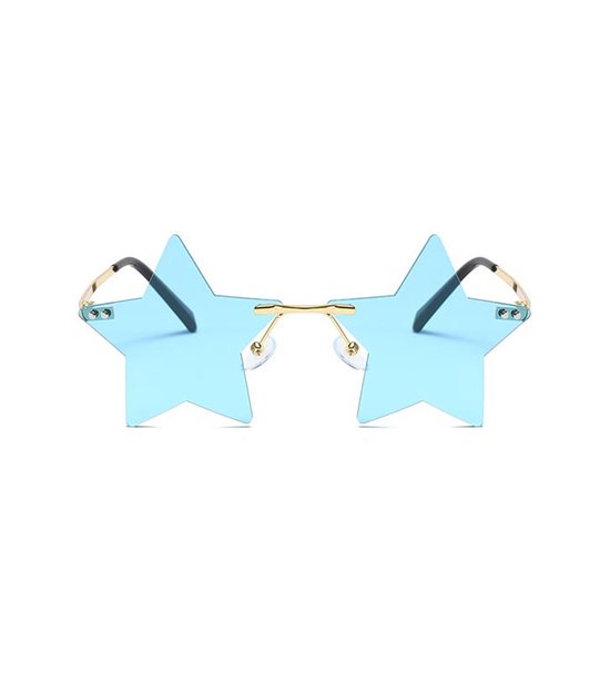 Freaky Glasses - Ster zonnebril - Festival rave bril - Heren - Dames - Blauwe lenzen van Freaky Glasses