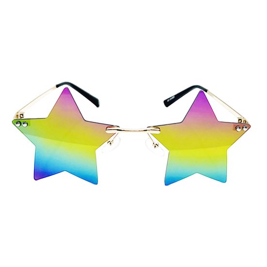 Freaky Glasses - Ster zonnebril - Festival rave bril - Heren - Dames - Regenboog spiegelglazen van Freaky Glasses