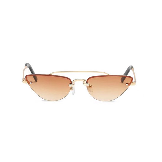 Freaky Glasses - Zonnebril Cat Eye - Festivalbril - Bril - Feest - Glasses - Heren - Dames - Unisex - Kunststof - Metaal - bruin van Freaky Glasses