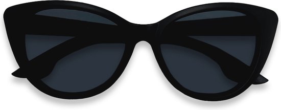 Freaky Glasses - Zonnebril Cat Eye - Festivalbril - Bril - Feest - Glasses - Heren - Dames - Unisex - Kunststof - zwart van Freaky Glasses