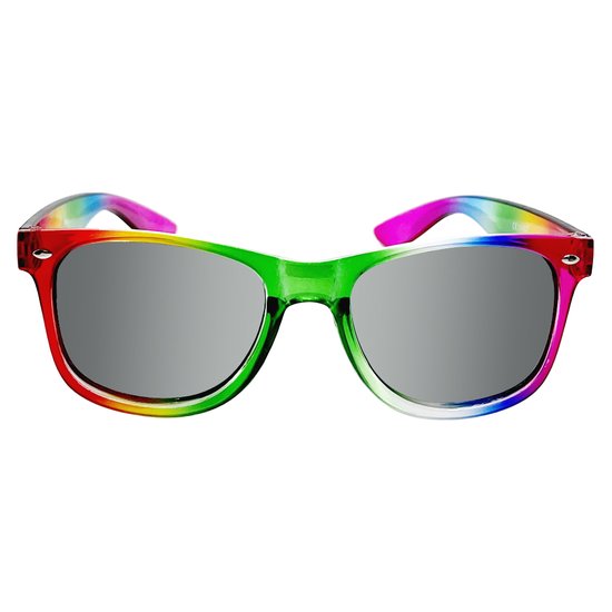 Freaky Glasses - Zonnebril classic model - Festivalbril - Glasses - Regenboog montuur - Heren - Dames - Kunststof - multicolor van Freaky Glasses