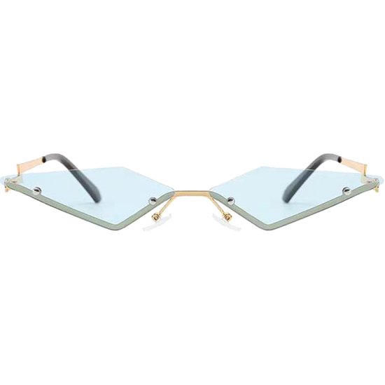 Freaky Glasses - Zonnebril triangle - Festivalbril - Bril - Feest - Glasses - Heren - Dames - Unisex - Kunststof - blauw van Freaky Glasses