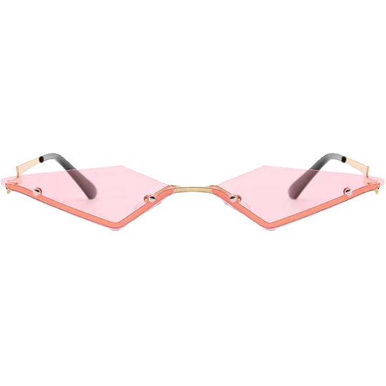 Freaky Glasses - Zonnebril triangle - Festivalbril - Bril - Feest - Glasses - Heren - Dames - Unisex - Kunststof - roze van Freaky Glasses