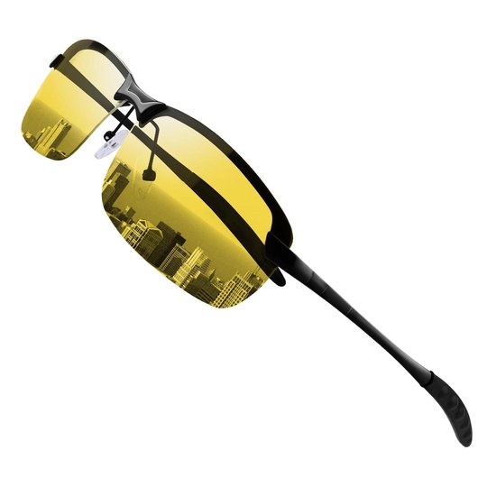 Geavanceerde Hd-glazen - Polariserende Lens Technologie - Verbeterd Zicht Bij Nacht En Slechte Weersomstandigheden - 1 - Geschikt Voor Heren En Dames In Geel/Zwart van Merkloos