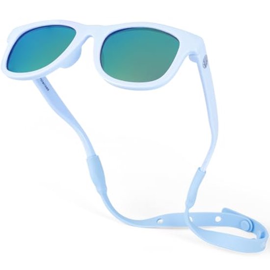 Gepolariseerde babyzonnebril met riem voor peuters - UV-bescherming en comfort van Kiddus