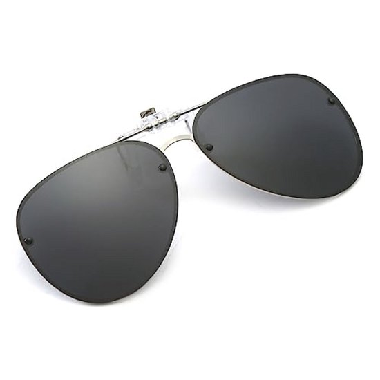 Gepolariseerde clip-on zonnebril - anti-schittering pilotenbril voor mannen en vrouwen - randloze flip-up zonnebril voor rijden en outdoor van Merkloos