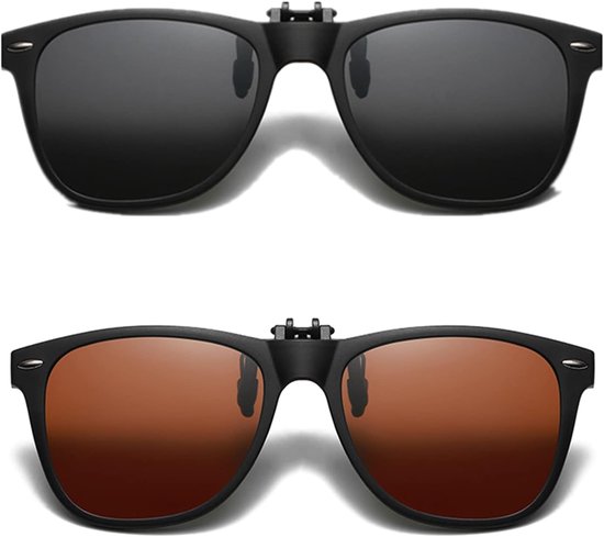 Gepolariseerde Clip-on Zonnebril - Voor Vrouwen Mannen Flip Up UV400 Bescherming Zonnebril Outdoor Rijden