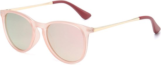 Gepolariseerde ronde kinderzonnebril met metalen montuur en UV400 Bescherming van Merkloos