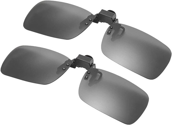 Gepolariseerde Zonnebril Clips - Clip-on Zonnebril - Veilig Rijden - Anti-Glare Bescherming - 13.2x3.8x2 cm - Koffie