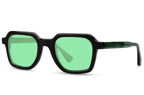 Gepolariseerde zonnebril met groene lenzen voor glaucoom en migraine / inclusief brillenkoker en doekje / Groene bril voor gevoelige ogen / Heren Dames S2004 / Stijlvolle Gepolariseerde Zonnebril tegen Migraine / Aland optiek van Aland Optiek