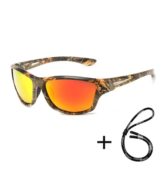 Gepolariseerde Zonnebril met valkoord - Sportief - Casual - Oranje - Sportbril van Bewellix