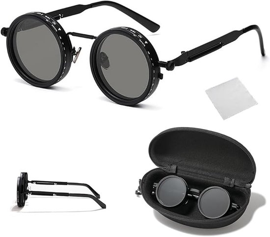 Gepolariseerde Zonnebril met Verstelbare 1-9 Tint - Premium Hars Glazen met UV-Bescherming - Inclusief Hardcase - Unisex Zonnebril voor Autorijden, Reizen & Outdoor - Zwart
