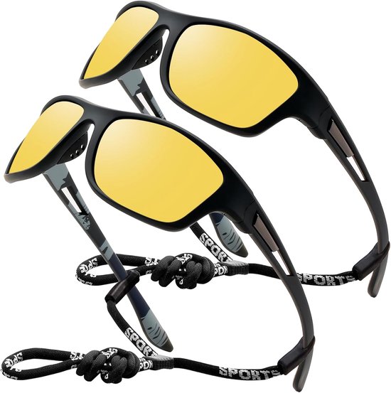 Gepolariseerde Zonnebril - Nachtzicht Bril - Autorijden Vissen - UV400 Bescherming - Unisex Model - Zwart