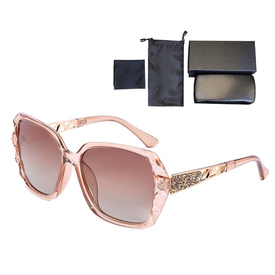 Gepolariseerde Zonnebril - Overzetzonnebrillen Dames - UV400 Bescherming - 1 Paar - Voor Dagelijks Gebruik - Zwart, Rosa, Blauw, Lila van Funray.