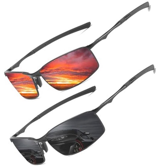 Gepolariseerde Zonnebril voor Heren en Dames - Ultra Lichtgewicht Metalen Frame met UV400 Bescherming