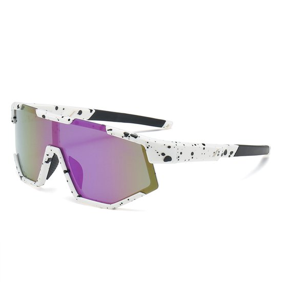 Gepolariseerde zonnebrillen voor kinderen - sportzonnebrillen - zonnebrillen voor jongens en meisjes - sneldrogende zonnebrillen - UV-bescherming (wit montuur, zwarte pootjes) van Merkloos