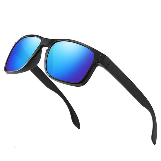 Gepolariseerde zonnebrillen - zonnebril - zonnebril heren - zonnebril dames - Sportzonnebrillen - Unisex - Zonnebrillen voor buitenactiviteiten zoals vissen - Fietszonnebrillen - Zwart/Blauw - PC van Merkloos