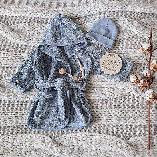 Gioia Giftbox essentials small grey blue - Jongen - Babygeschenkset - Baby cadeau - Kraammand van Gio