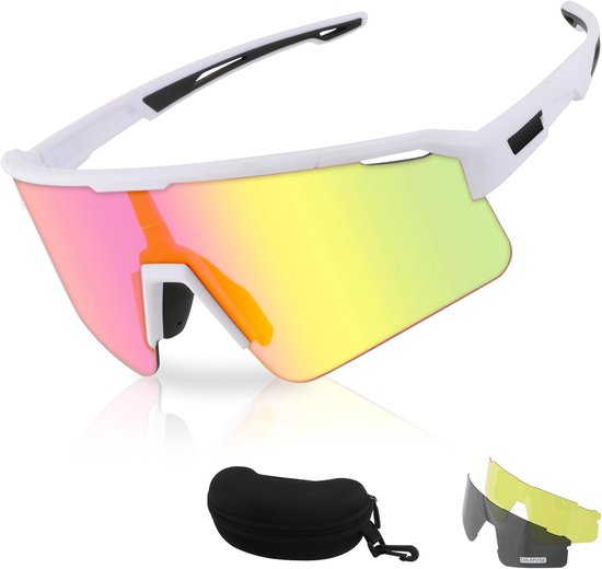 Glasses for Men Women, Cycling Eyewear for Baseball Running Cycling Glasses 3 Lenses