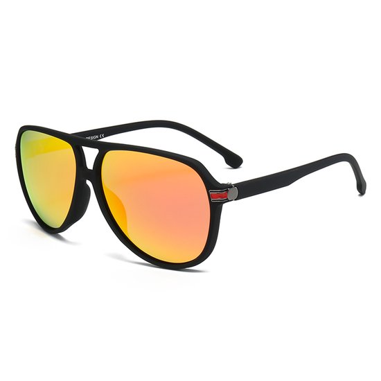 Glazou |Proffesore Parelmoer Oranje lens & Zwarte montuur zonnebril C7| Festival bril| Retro Zonnebril | Zonnebril Heren | Zonnebril Dames | Gepolariseerd | Heren & Dames bril| Zomerbril,bril,brillen |Zonnebrillen| 54m|Oranje/Zwart |2025 Model|Unisex van Merkloos