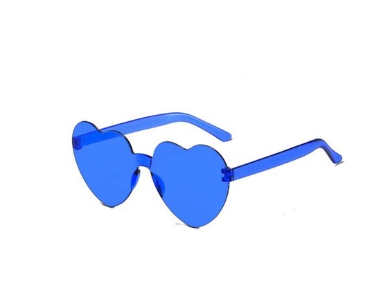 Go Go Gadget - Feestbril - Zonnebril - Hart - Hippie bril - Zomer - Blauw van Merkloos