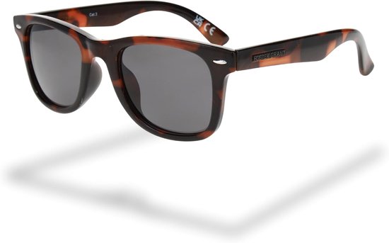 Grant unisex zonnebril wayfarer-stijl – schildpad retro montuur met rookglazen, krasvrij & stootbestendig, UV400 dames & heren