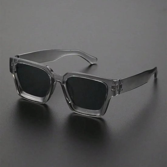Grijs Transparant Zonnebril - Strak & Casual Design - Comfortabel - Breed Frame