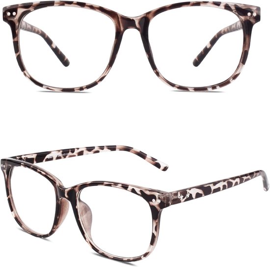 Groot frame hoornbril bril zonder sterkte nep-bril nerdbril dames heren UV400, PE1