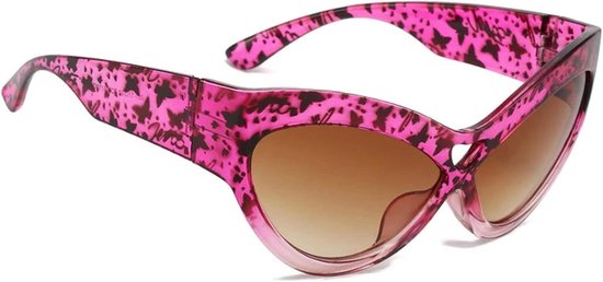 Grote Cat Eye Zonnebril - Dames Heren Bril - Buiten Reizen Strand - Vintage Design Montuur - Lensbreedte 64 mm