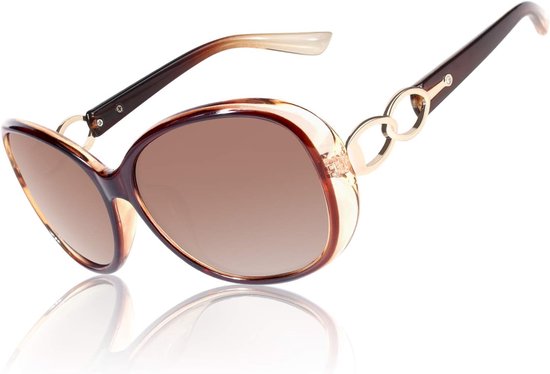 Grote retro zonnebril voor dames, gepolariseerd, UV400-bescherming