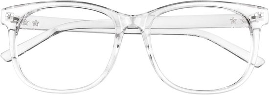 Grote Vierkante Bril zonder sterkte voor Dames en Heren | UV400 Bescherming | Nerdstijl van Merkloos