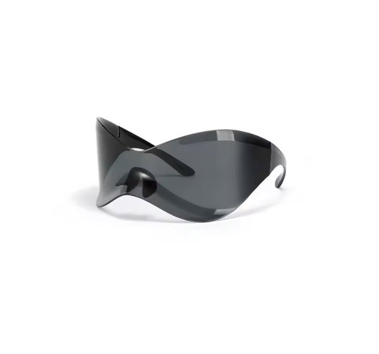 Grote Zwarte Zonnebril – Frameloos – Millennium Stijl – Fashion Accessoire - E3.5 van Zonnebrillenloket
