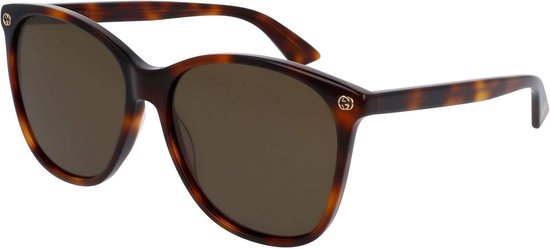 Gucci GG0024S 002 Women's Sunglasses Brown (Avana/Brown), 58, Brown (Avana/Brown), 58