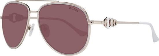 Guess - GF0344 - Zonnebril - Unisex - Zilverkleurig - Bruine lens van Guess