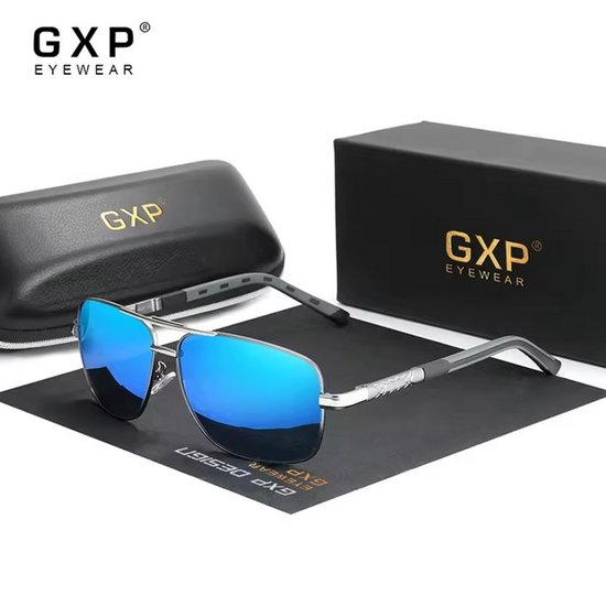 GXP Classic Aluminium Gepolariseerde Zonnebril met Coatinglens - Dames en Heren Rijbril - Pilotenbril met UV400 en polarisatie filter- GUN BLUE
