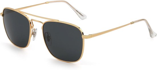 Halo Retro Vierkante Zonnebril Premium Glas Lens Platte Metalen Eyewear Mannen Vrouwen