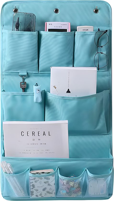 Hangende opberger, tent organizer 37x66cm, wandorganizer van stof voor aan de muur of deur, Mintgroen van Parya Home