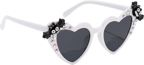Hart Zonnebril - Liefde Bril - Feestelijk - Uniek Design - Unisex - Wit van Merkloos
