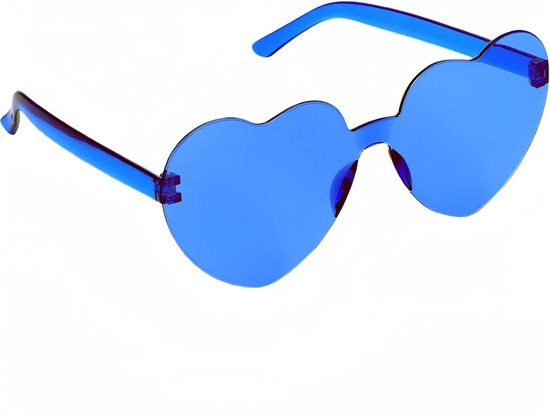 Hart Zonnebril - Liefdesbril Feestbril - Zomerse Mode - Uniek Hartvormig Design - 143mm Breed - Paars van Hart