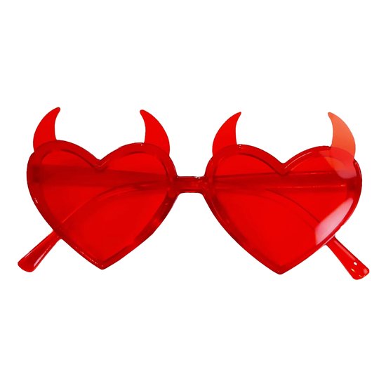 Hartjes zonnebril - Halloween - Zonnebrillen - Festival bril - Rave bril - Glasses - Duivel - Rood van Hart