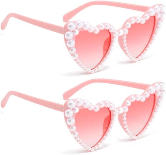 Hartjes Zonnebrillen - Feestbrillen - Feestjes en Cosplay - Uniek Hartjes Design - 15 x 12 x 2 cm van Merkloos