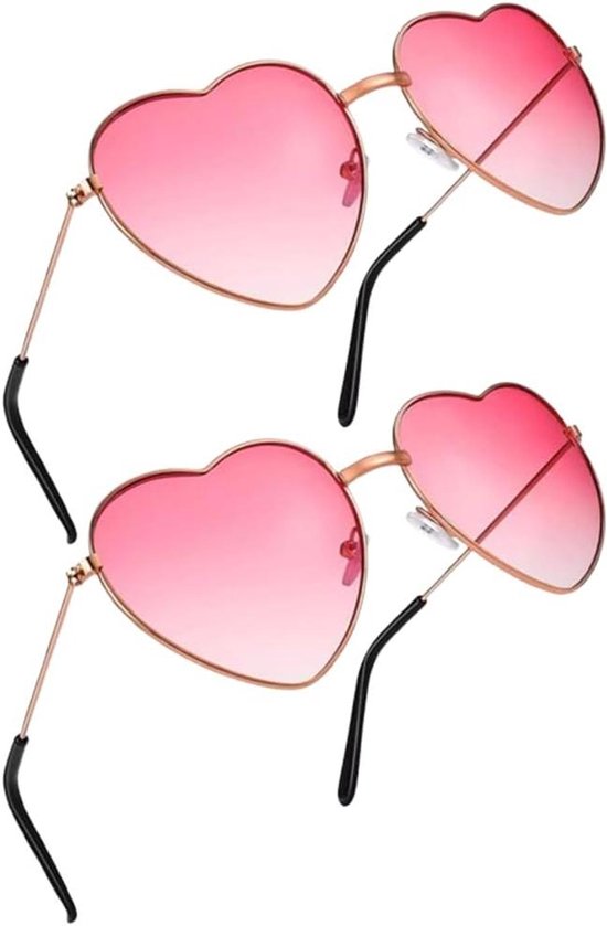 Hartvormige Zonnebril - Hippie Bril Kinderbril - Kostuum Accessoire - Uniek Hartvormig Design - 14.7 x 8 x 2.5 cm van Merkloos