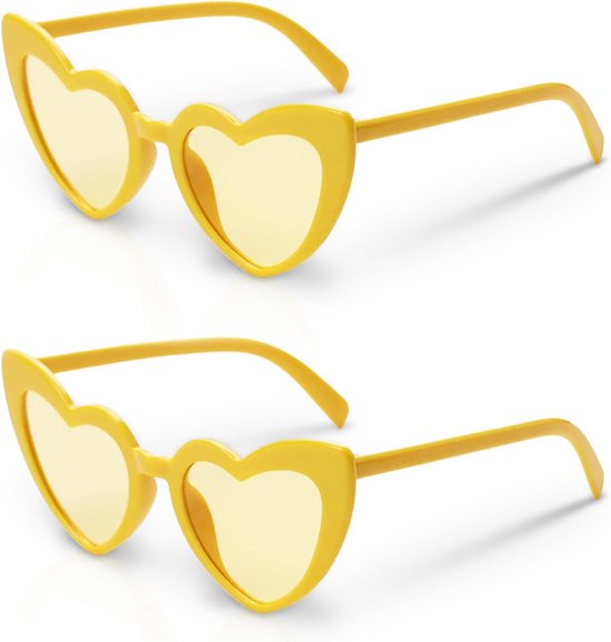 Hartvormige Zonnebril met Oranje Glazen - Feestbril voor Carnaval en Festivals van Merkloos