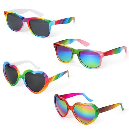 Hartvormige Zonnebril - Retro Festival Zonnebril - Kleurrijk Accessoire - Uniseks Zonnebril - Grappige Feestbril - Geschikt voor Dames, H...