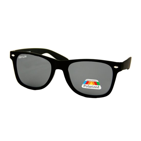 Heren Zonnebril - Dames Zonnebril - Mat Zwart - Gepolariseerd - Polariserend - Zwarte Glazen van Eazur