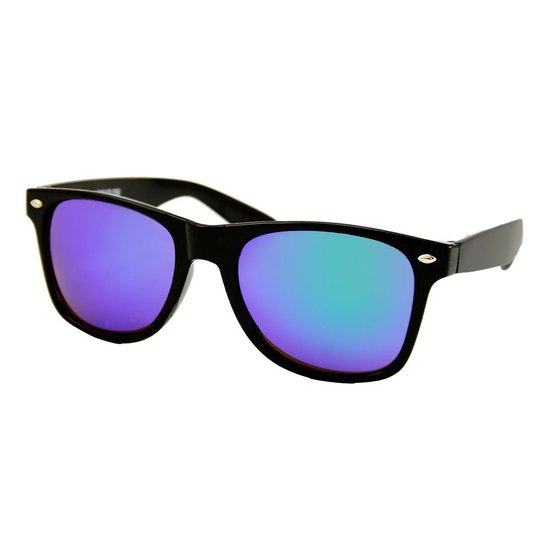 Heren Zonnebril - Dames Zonnebril - Zwart - Groen Blauw Spiegelglazen - UV400 van PEARL