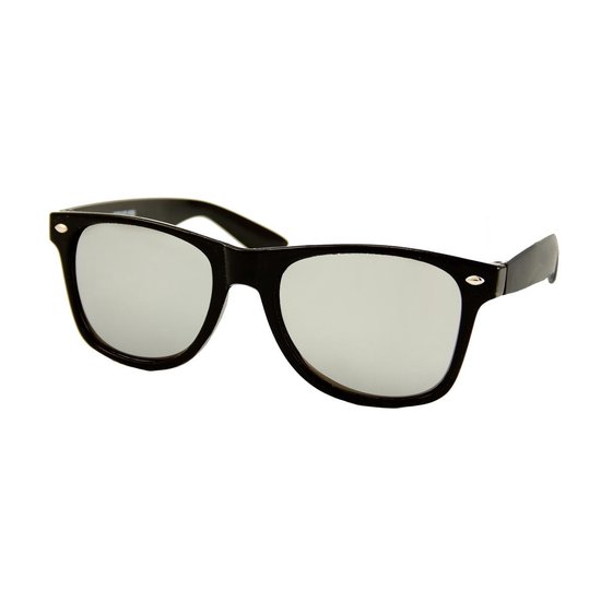 Heren Zonnebril - Dames Zonnebril - Zwart - Zilver Spiegelglazen - UV400 van Sinji.