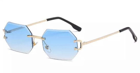 Heren zonnebril - Diamond Gold Blue - Dames zonnebril - Sunglasses - Luxe design - U400 protection - HD van Diamond Gold